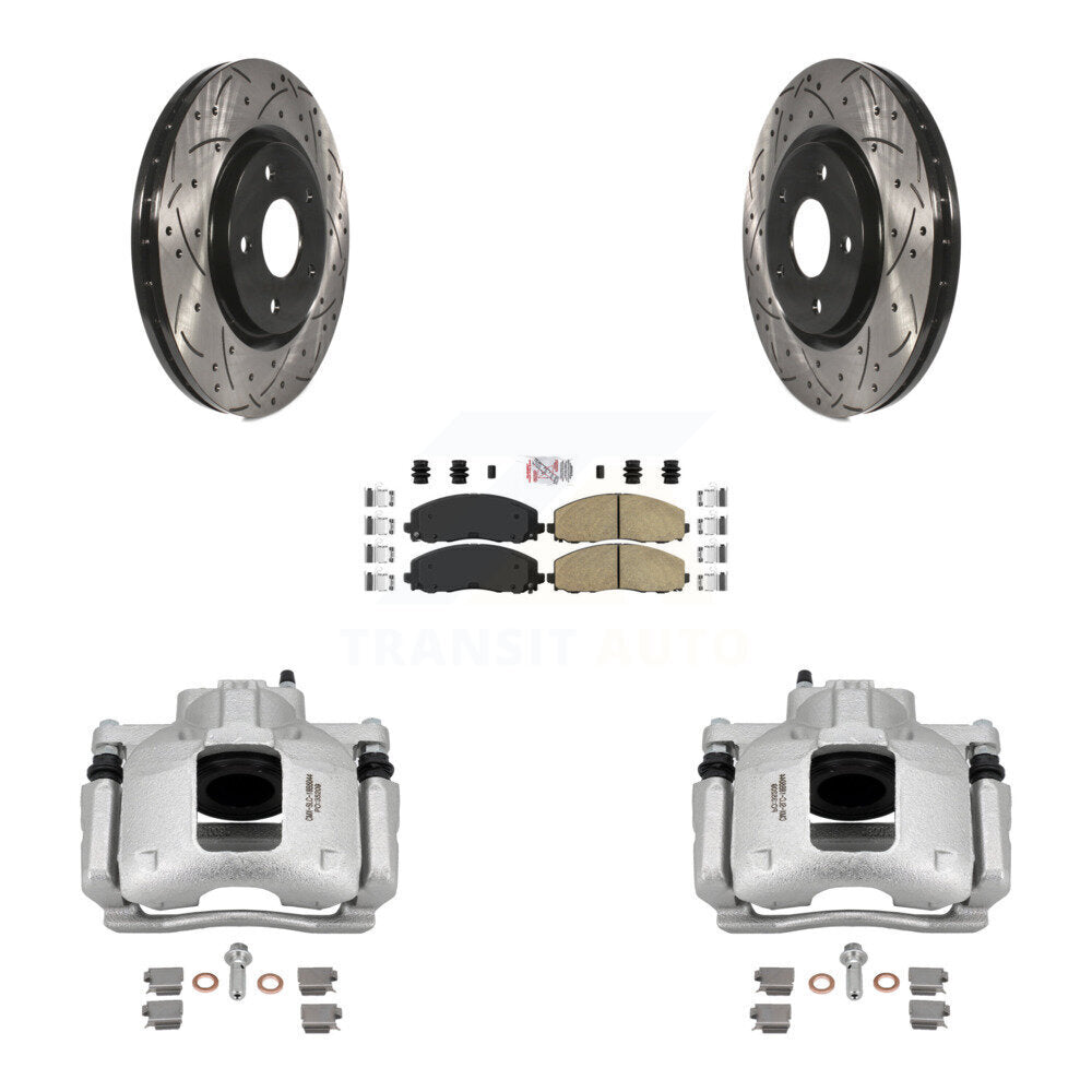 Front Brake Coat Caliper Drill Slot Rotors Ceramic Pad Kit For Volkswagen Routan Ram C/V KCD-100282N