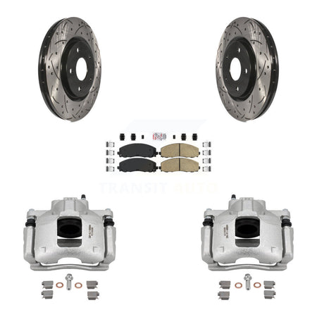 Front Brake Coat Caliper Drill Slot Rotors Ceramic Pad Kit For Volkswagen Routan Ram C/V KCD-100282N