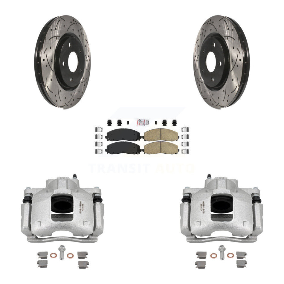 Front Brake Coat Caliper Drill Slot Rotors Ceramic Pad Kit For Volkswagen Routan Ram C/V KCD-100282N