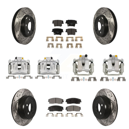 Front Rear Brake Caliper Drill Slot Rotors Ceramic Pad Kit (10Pc) For Dodge Chrysler 300 KCD-100372T