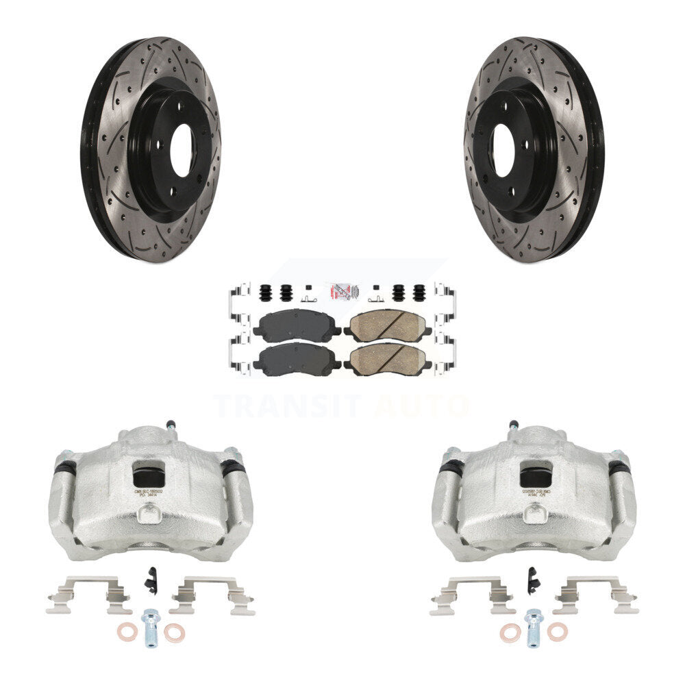 Front Brake Caliper Drill Slot Rotors Ceramic Pad Kit For Jeep Patriot Dodge Compass 200 KCD-100379N