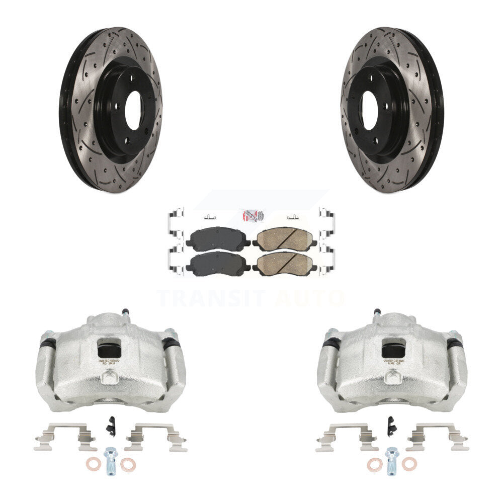 Front Brake Caliper Drill Slot Rotors Ceramic Pad Kit For Jeep Patriot Dodge Compass 200 KCD-100380N