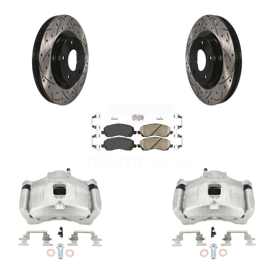 Front Brake Caliper Drill Slot Rotors Ceramic Pad Kit For Jeep Patriot Dodge Compass 200 KCD-100380N