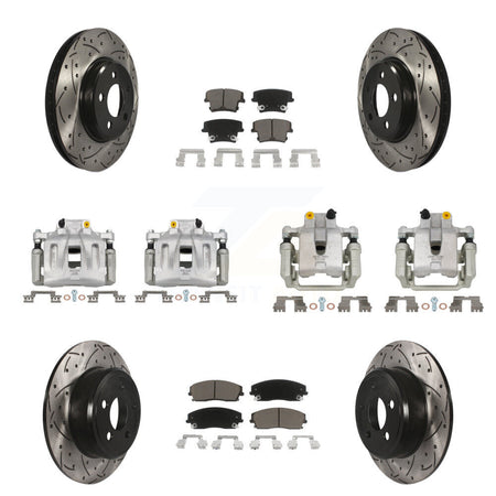 Front Rear Brake Caliper Drill Slot Rotors Ceramic Pad Kit (10Pc) For Dodge Chrysler 300 KCD-100420C