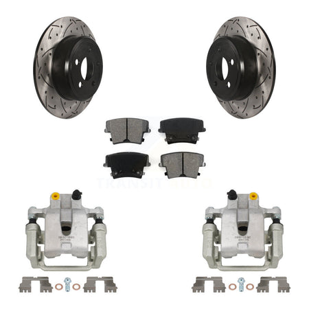 Rear Brake Caliper Drill Slot Rotor Semi-Metallic Pad Kit For Dodge Chrysler 300 Charger KCD-100479S