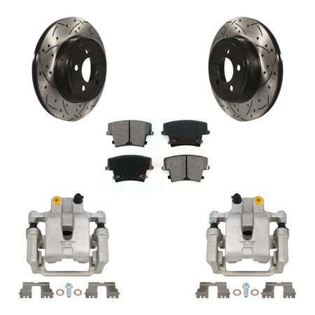 Rear Brake Caliper Drill Slot Rotors Semi-Metallic Pad Kit For Chrysler 300 Dodge Magnum KCD-100481S