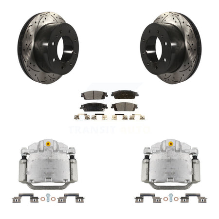Rear Brake Caliper Drill Slot Rotor Ceramic Pad Kit For Chevrolet Suburban Premier/LT/LS KCD-100493T