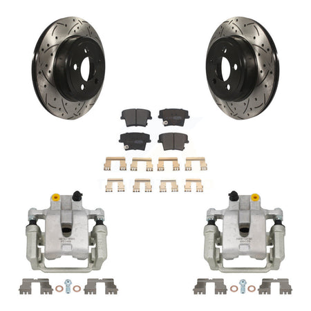 Rear Brake Caliper Drill Slot Rotors Semi-Metallic Pad Kit For Chrysler 300 Dodge Magnum KCD-100495P