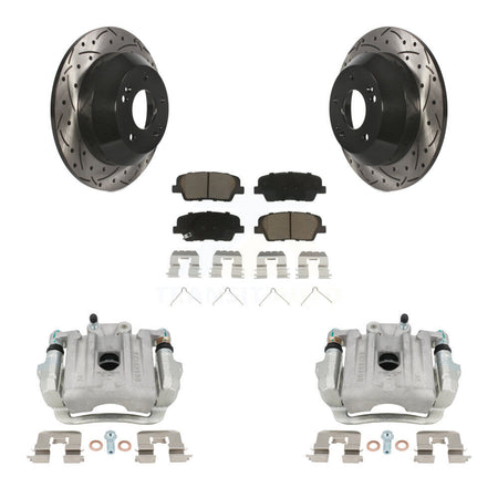 Rear Disc Brake Coated Caliper Drilled Slotted Rotor And Ceramic Pad Kit For Kia Sorento KCD-100519C