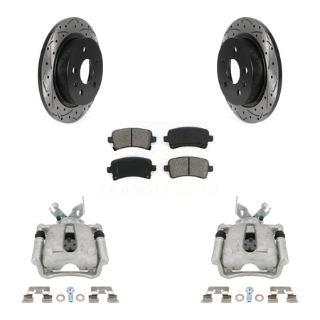 Rear Brake Coat Caliper Drill Slot Rotors Semi-Metallic Pad Kit For Buick Regal LaCrosse KCD-100521S
