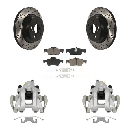 Rear Brake Caliper Drill Slotted Rotors Ceramic Pad Kit For Mercedes-Benz E350 E500 E320 KCD-100544C