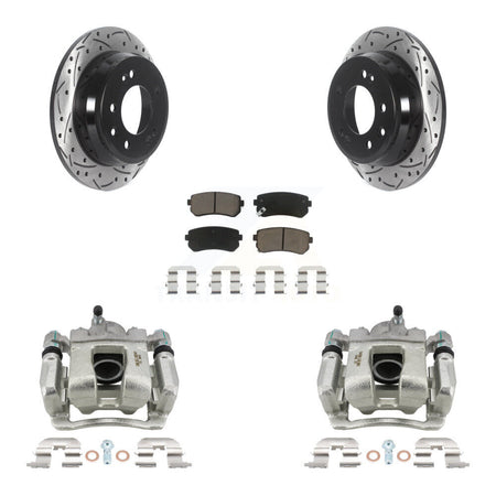 Rear Brake Caliper Drill Slot Rotors Ceramic Pad Kit For 2016 Kia Sportage From 12 10 15 KCD-100593C