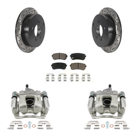 Rear Brake Caliper Drill Slot Rotors Ceramic Pad Kit For 2016 Kia Sportage From 12 10 15 KCD-100594C