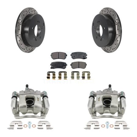 Rear Brake Caliper Drill Slot Rotor Semi-Metallic Pad Kit For Kia Sportage From 12 10 15 KCD-100600P