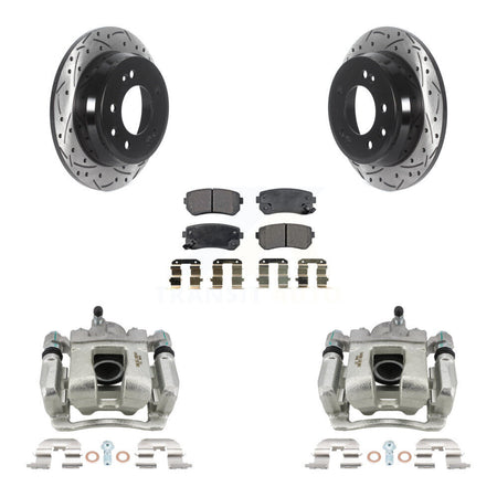 Rear Brake Caliper Drill Slot Rotors Ceramic Pad Kit For 2016 Kia Sportage From 12 10 15 KCD-100604T
