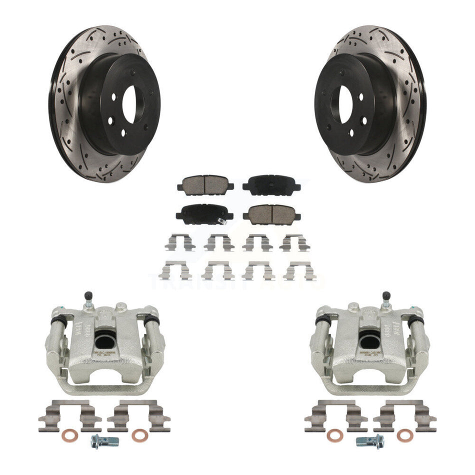 Rear Disc Brake Coated Caliper Drilled Slotted Rotors And Ceramic Pads Kit For Nissan Rogue Sport LEAF KCD-100616C