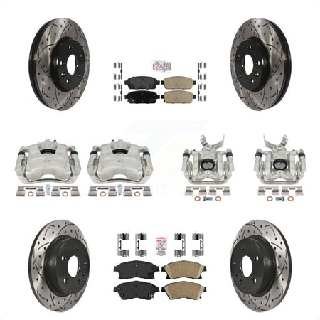 Front Rear Disc Brake Coated Caliper Drilled Slotted Rotors And Ceramic Pads Kit (10Pc) For Chevrolet Sonic KCD-100623N by Transit Auto