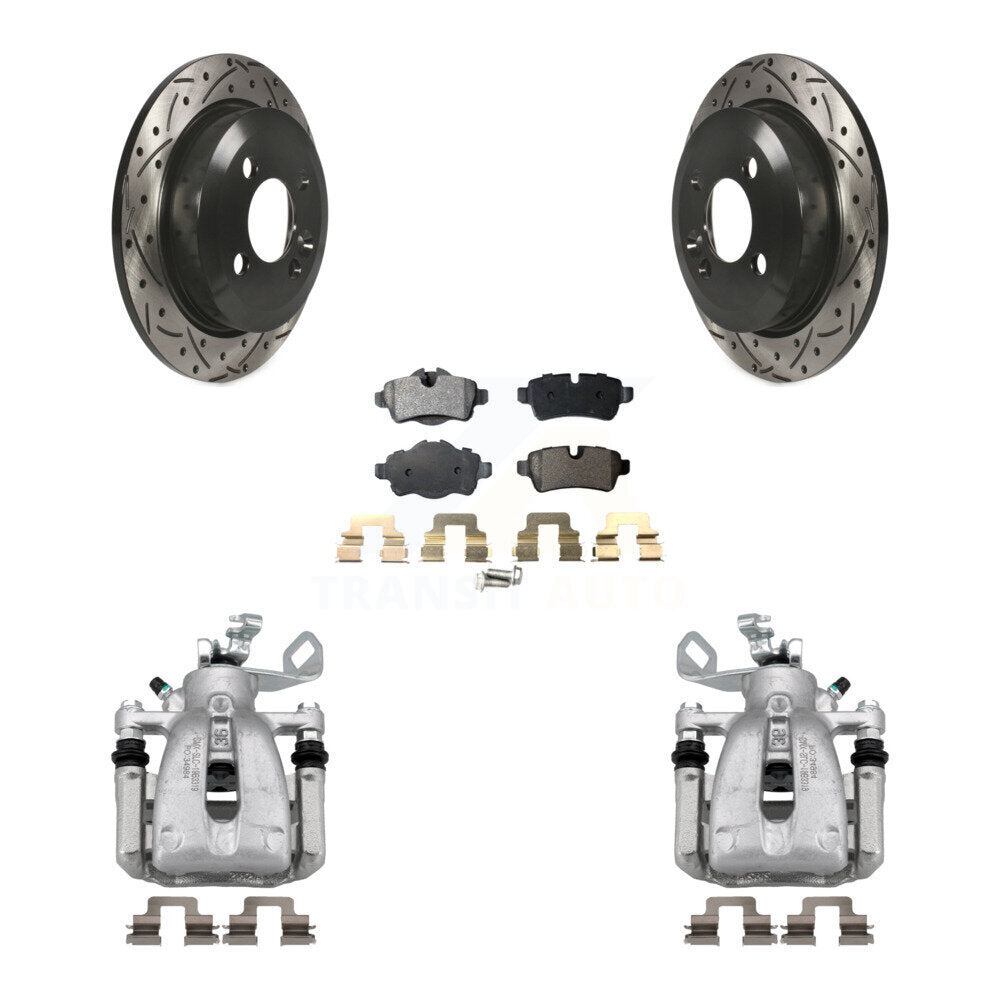 Rear Disc Brake Coated Caliper Drilled Slotted Rotor And Ceramic Pad Kit For Mini Cooper KCD-100624T