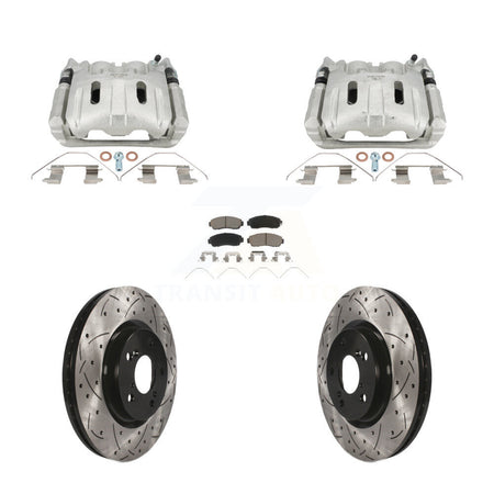 Front Brake Coated Caliper Drill Slot Rotors Ceramic Pad Kit For 2011-2014 Honda Odyssey KCD-100652C