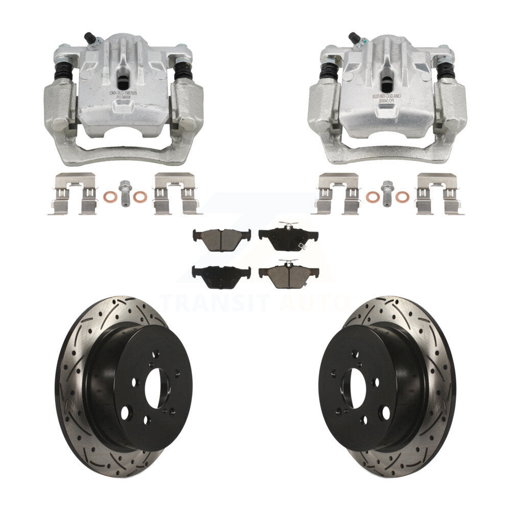 Rear Brake Caliper Drill Slot Rotor Ceramic Pad Kit For 2020 Subaru Crosstrek GAS engine KCD-100658C