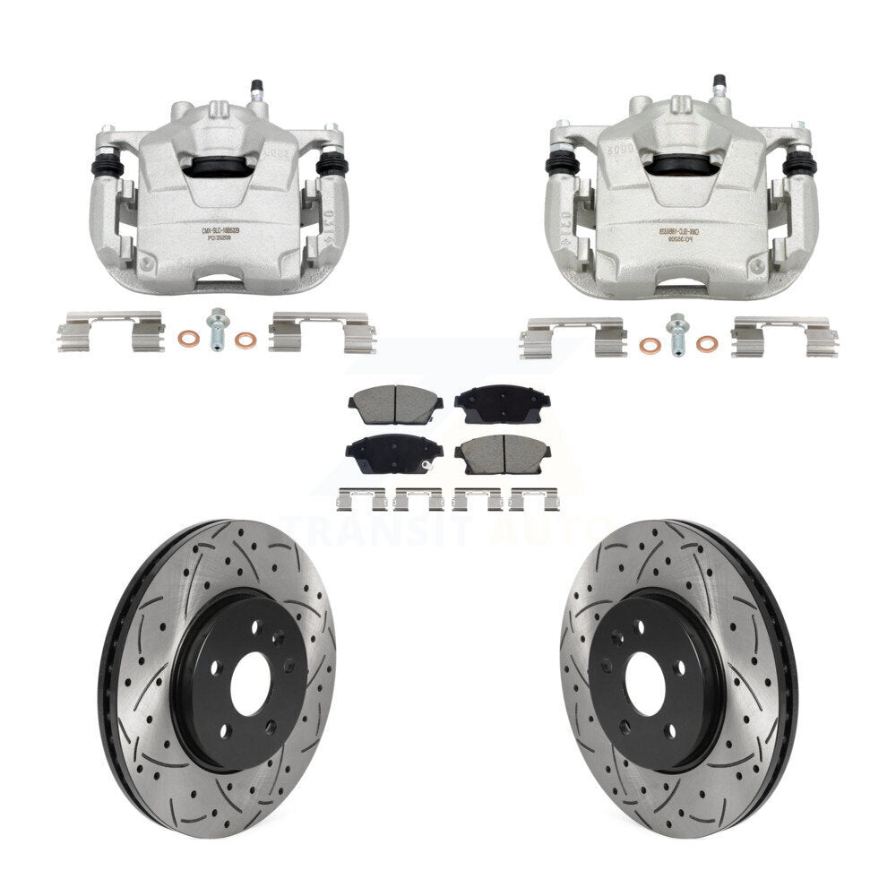 Front Brake Caliper Drill Slotted Rotors Ceramic Pad Kit For Chevrolet Trax Buick Encore KCD-100678C