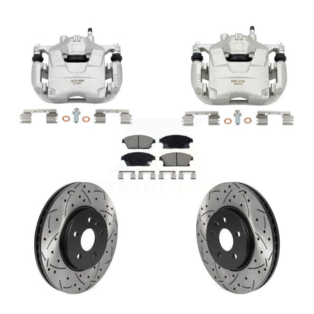 Front Brake Caliper Drill Slotted Rotors Ceramic Pad Kit For Chevrolet Trax Buick Encore KCD-100678C