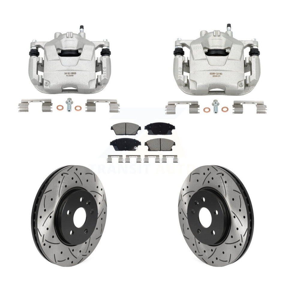Front Brake Caliper Drill Slotted Rotors Ceramic Pad Kit For Chevrolet Trax Buick Encore KCD-100678C