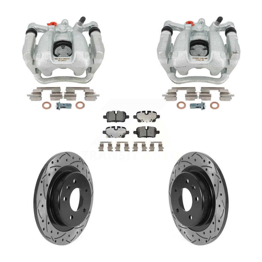 Rear Brake Caliper Drill Slotted Rotor Ceramic Pad Kit For Chevrolet Equinox GMC Terrain KCD-100678T