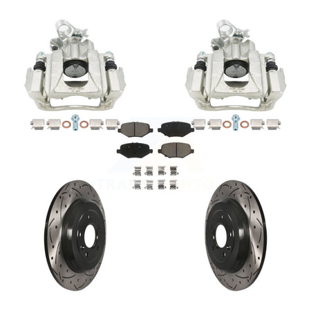 Rear Brake Caliper Drill Slot Rotors Ceramic Pad Kit For Ford Explorer Limited/Sport/XLT KCD-100682C