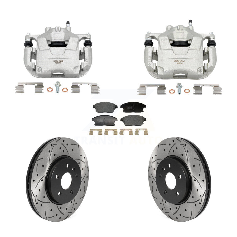 Front Brake Caliper Drill Slotted Rotors Ceramic Pad Kit For Chevrolet Trax Buick Encore KCD-100684T