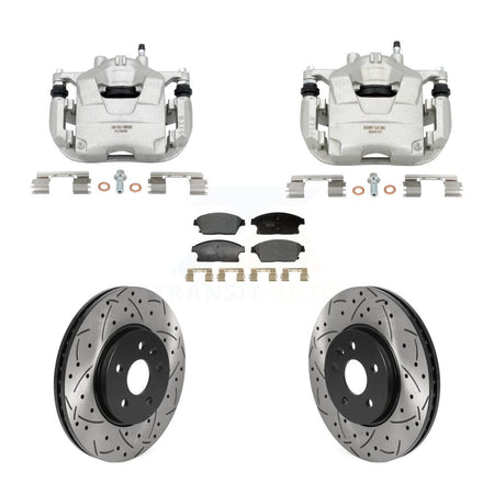 Front Brake Caliper Drill Slotted Rotors Ceramic Pad Kit For Chevrolet Trax Buick Encore KCD-100684T
