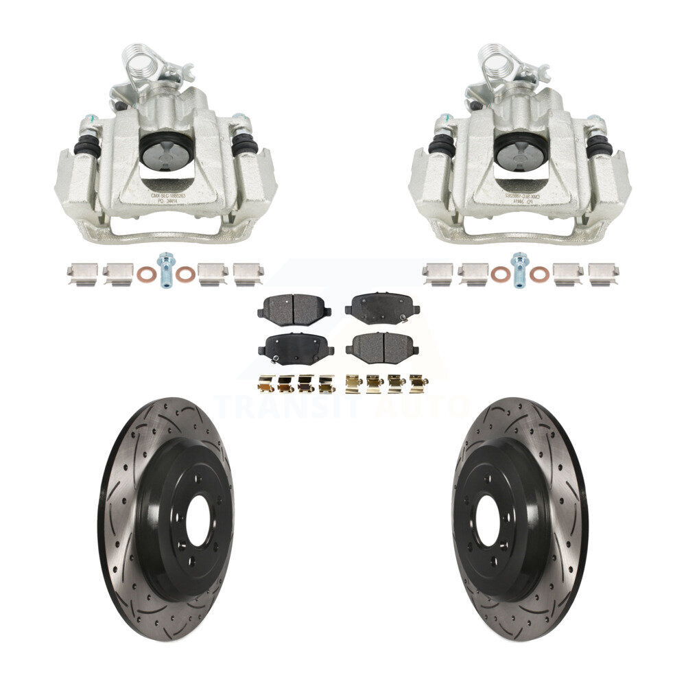 Rear Brake Caliper Drill Slot Rotors Ceramic Pad Kit For Ford Explorer Limited/Sport/XLT KCD-100697T