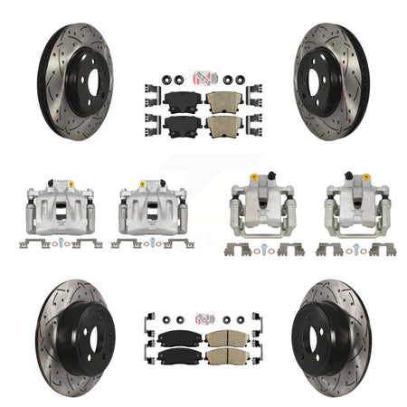 Front Rear Brake Caliper Drill Slot Rotors Ceramic Pad Kit (10Pc) For Dodge Chrysler 300 KCD-100960N