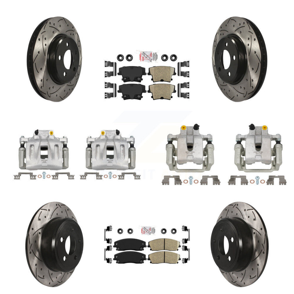 Front Rear Brake Caliper Drill Slot Rotors Ceramic Pad Kit (10Pc) For Dodge Chrysler 300 KCD-100960N