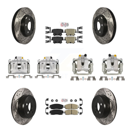Front Rear Brake Caliper Drill Slot Rotors Ceramic Pad Kit (10Pc) For Dodge Chrysler 300 KCD-100961N