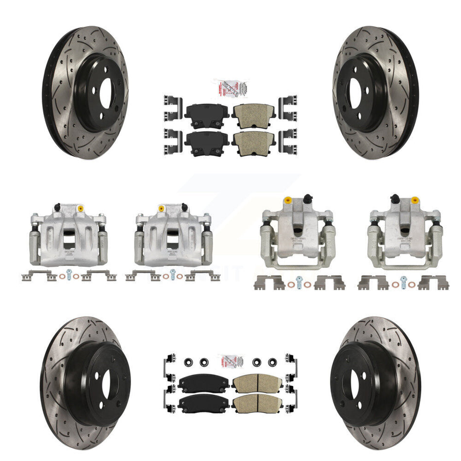 Front Rear Brake Caliper Drill Slot Rotors Ceramic Pad Kit (10Pc) For Dodge Chrysler 300 KCD-100961N