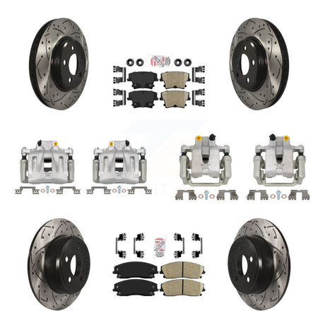 Front Rear Brake Caliper Drill Slot Rotors Ceramic Pad Kit (10Pc) For Dodge Chrysler 300 KCD-100962N