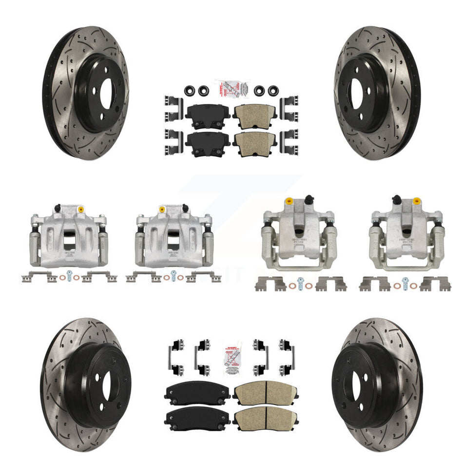 Front Rear Brake Caliper Drill Slot Rotors Ceramic Pad Kit (10Pc) For Dodge Chrysler 300 KCD-100962N