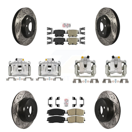 Front Rear Brake Caliper Drill Slot Rotors Ceramic Pad Kit (10Pc) For Dodge Chrysler 300 KCD-100963N