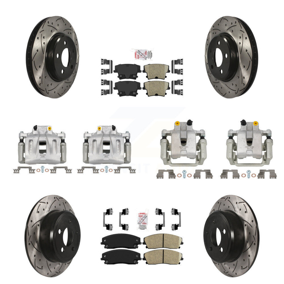 Front Rear Brake Caliper Drill Slot Rotors Ceramic Pad Kit (10Pc) For Dodge Chrysler 300 KCD-100963N