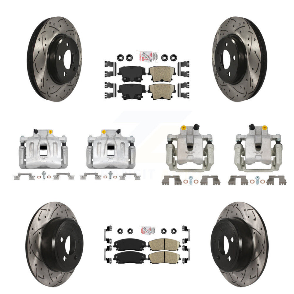 Front Rear Brake Caliper Drill Slot Rotors Ceramic Pad Kit (10Pc) For Chrysler 300 Dodge KCD-100964N