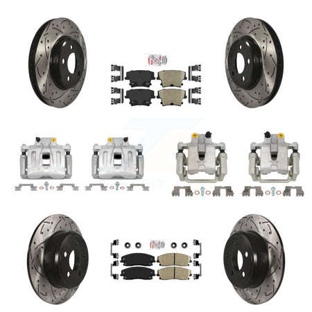 Front Rear Brake Caliper Drill Slot Rotors Ceramic Pad Kit (10Pc) For Chrysler 300 Dodge KCD-100965N