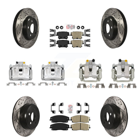 Front Rear Brake Caliper Drill Slot Rotors Ceramic Pad Kit (10Pc) For Chrysler 300 Dodge KCD-100966N