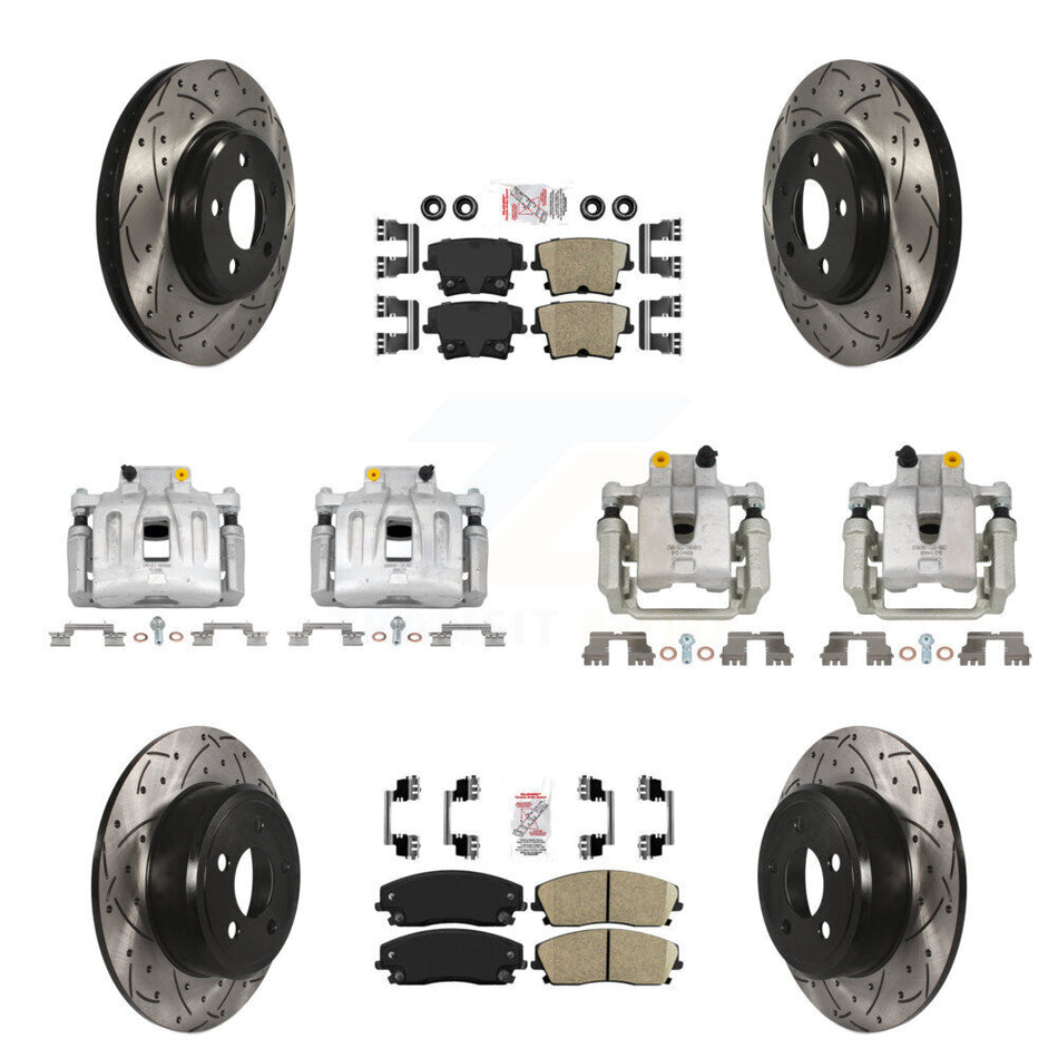 Front Rear Brake Caliper Drill Slot Rotors Ceramic Pad Kit (10Pc) For Chrysler 300 Dodge KCD-100966N