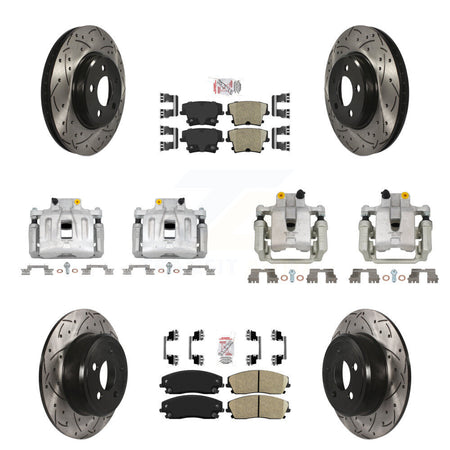 Front Rear Brake Caliper Drill Slot Rotors Ceramic Pad Kit (10Pc) For Chrysler 300 Dodge KCD-100967N