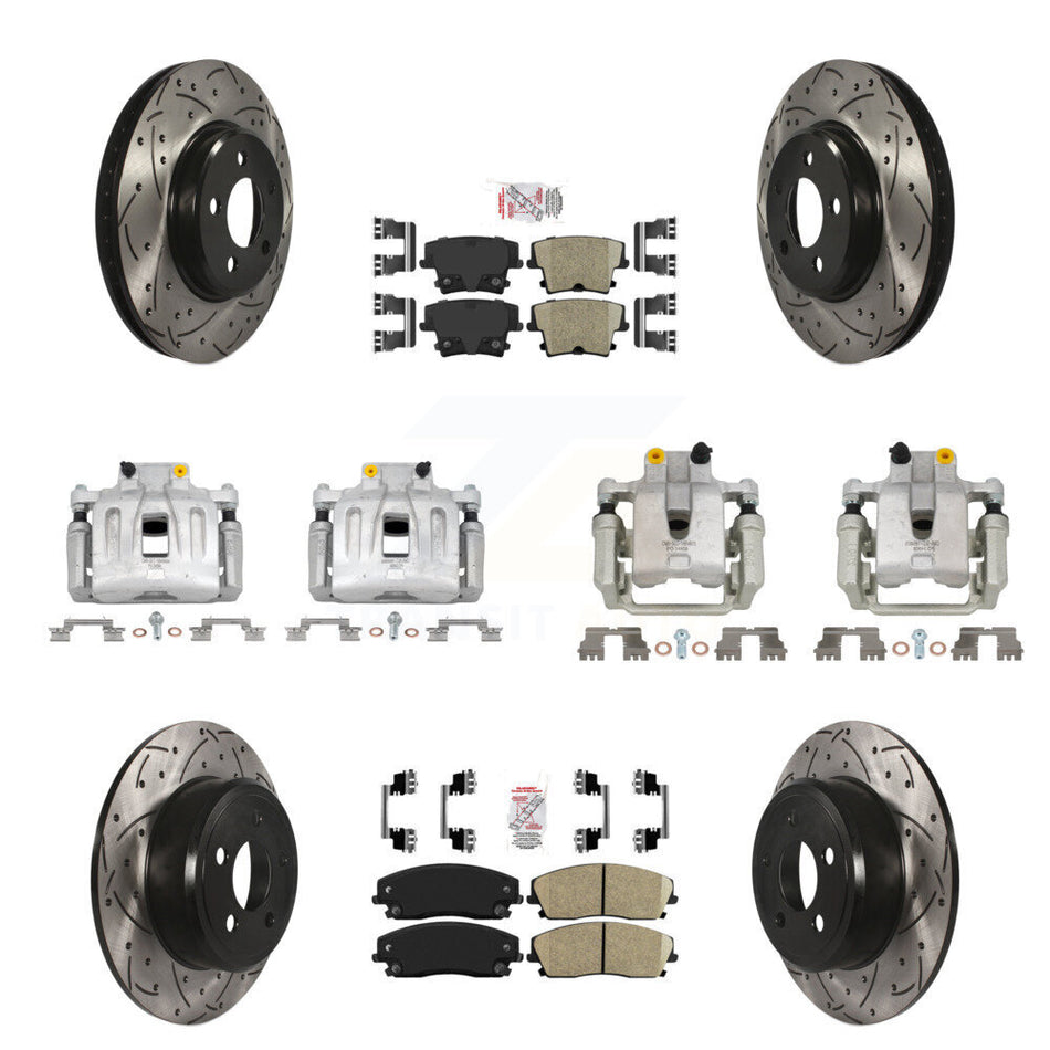 Front Rear Brake Caliper Drill Slot Rotors Ceramic Pad Kit (10Pc) For Chrysler 300 Dodge KCD-100967N