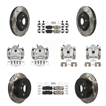 Front Rear Brake Caliper Drill Slot Rotors Ceramic Pad Kit (10Pc) For Toyota Camry Lexus KCD-100996N