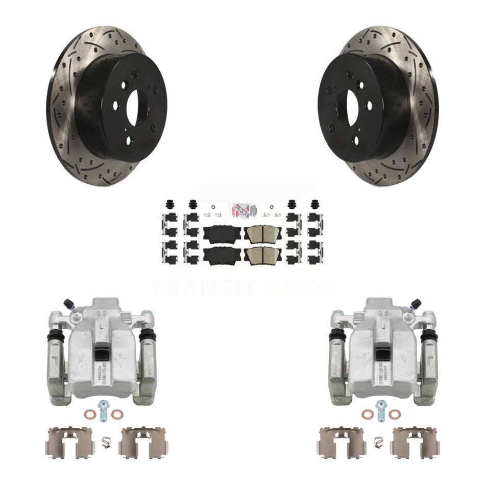 Rear Brake Caliper Drill Slot Rotors Ceramic Pad Kit For Toyota Camry Lexus ES350 Avalon KCD-101299N
