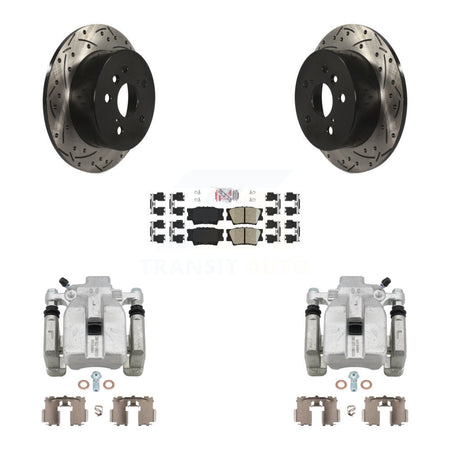 Rear Brake Caliper Drill Slot Rotors Ceramic Pad Kit For Toyota Camry Lexus ES350 Avalon KCD-101300N