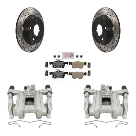 Rear Disc Brake Coated Caliper Drill Slot Rotors Ceramic Pad Kit For Honda Civic Insight KCD-101321N